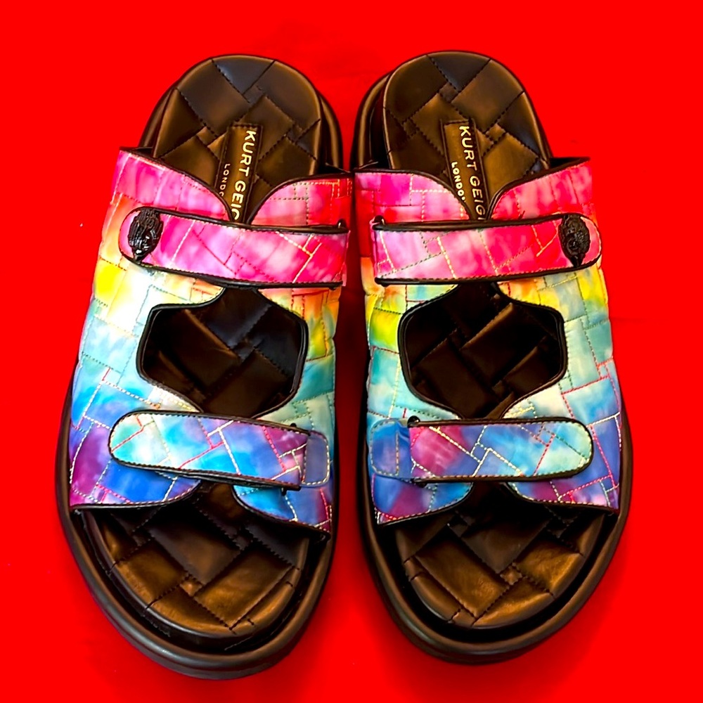 Men’s Kurt Geiger London Quilted Tie dye Sandal Slides Size Euro 47-US 13